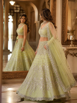 GREEN EMBROIDERY lehenga CHOLI  4