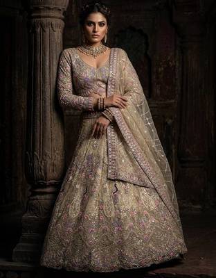 BEIGE EMBROIDERY lehenga CHOLI  2