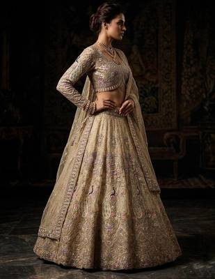 BEIGE EMBROIDERY lehenga CHOLI  3