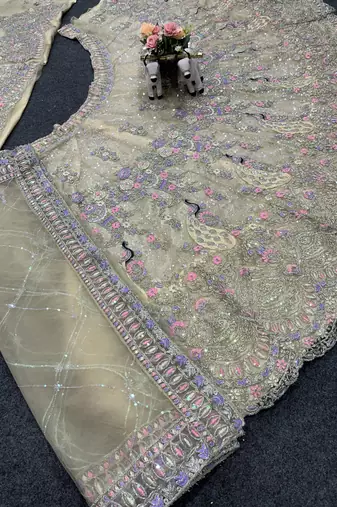 BEIGE EMBROIDERY lehenga CHOLI 