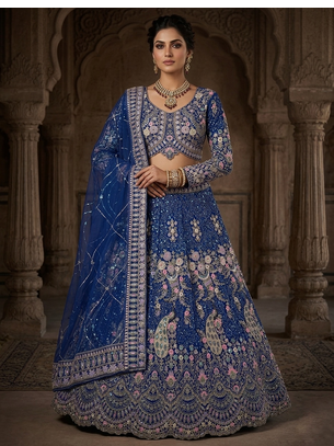 BLUE EMBROIDERY lehenga CHOLI 1