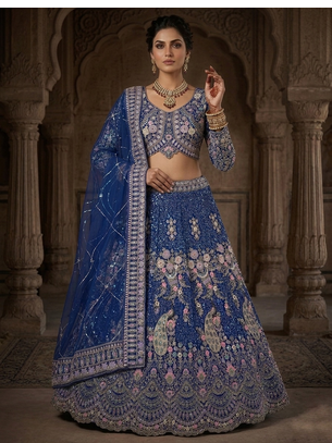 BLUE EMBROIDERY lehenga CHOLI 2