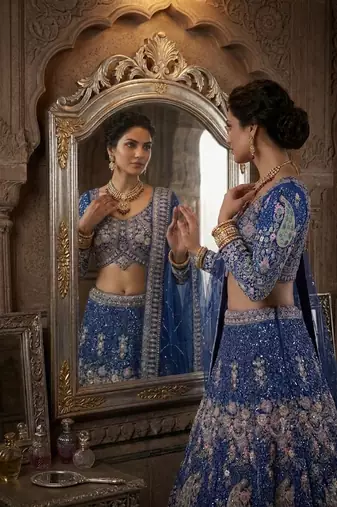 BLUE EMBROIDERY lehenga CHOLI