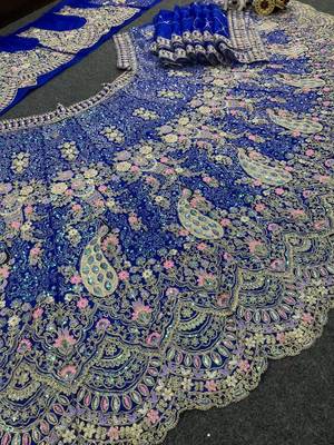 BLUE EMBROIDERY lehenga CHOLI 4