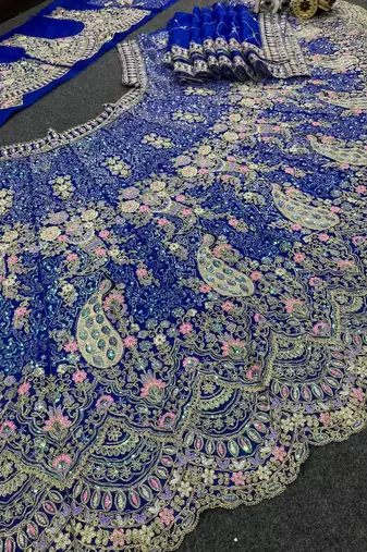 BLUE EMBROIDERY lehenga CHOLI