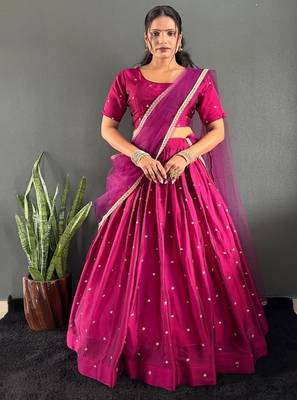 Pink Stylist South style Lehenga Choli Set 2