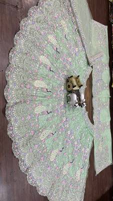 GREEN EMBROIDERY lehenga CHOLI  5