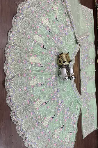GREEN EMBROIDERY lehenga CHOLI 