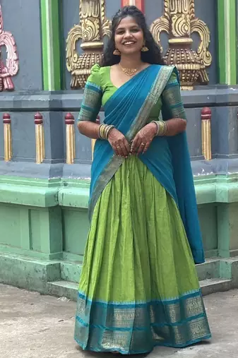 Green Printed Designer Lehenga Choli Set
