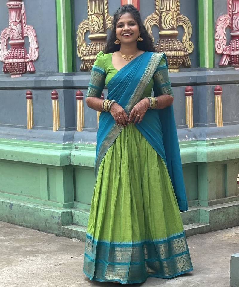Green Printed Designer Lehenga Choli Set