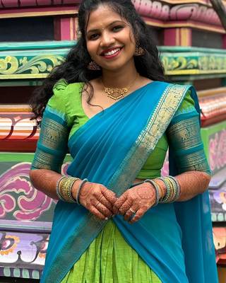 Green Printed Lehenga Choli Set 2