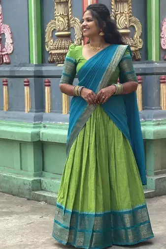 Green Printed Designer Lehenga Choli Set