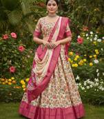Pink Printed Designer Lehenga Choli Set