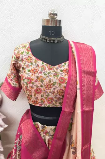 Pink Printed Designer Lehenga Choli Set
