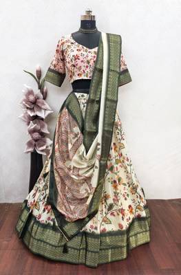 Green Printed Lehenga Choli Set 3
