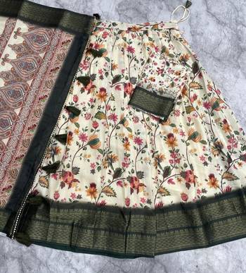 Green Printed Lehenga Choli Set 4