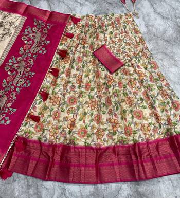 Pink Printed Lehenga Choli Set 3