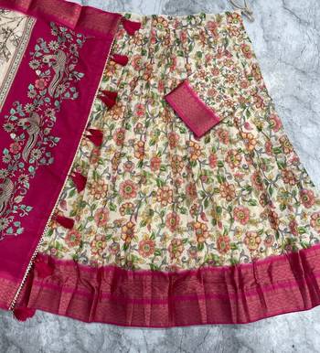Pink Printed Lehenga Choli Set 4