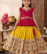 Soft khadi georgette with beutifull handwork kids lehenga choli
