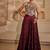 Marsala wine embroidered silk organza co ord set