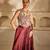 Marsala wine embroidered silk organza co ord set
