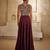 Marsala wine embroidered silk organza co ord set