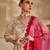 Off white embroidered raw silk anarkali set