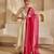 Off white embroidered raw silk anarkali set