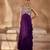 Deep purple embroidered raw silk gown