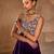 Deep purple embroidered raw silk gown