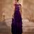 Deep purple embroidered raw silk gown