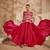Hot pink embroidered raw silk gown