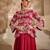 Hot pink embroidered raw silk gown