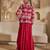 Hot pink embroidered raw silk gown