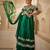 Emerald green embroidered raw silk anarkali set