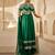 Emerald green embroidered raw silk anarkali set