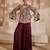 Marsala wine embroidered raw silk co ord set