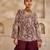 Marsala wine embroidered raw silk co ord set