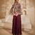 Marsala wine embroidered raw silk co ord set