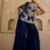 Navy blue embroidered georgette kurta set