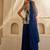 Navy blue embroidered georgette kurta set