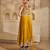 Mustard yellow embroidered silk organza anarkali set