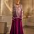 Deep magenta embroidered raw silk co ord set