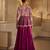 Deep magenta embroidered raw silk co ord set