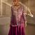 Deep magenta embroidered raw silk co ord set