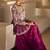 Deep magenta embroidered raw silk co ord set