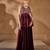 Marsala wine embroidered raw silk co ord set