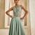 Powder blue embroidered raw silk co ord set