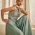 Powder blue embroidered raw silk co ord set
