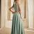 Powder blue embroidered raw silk co ord set